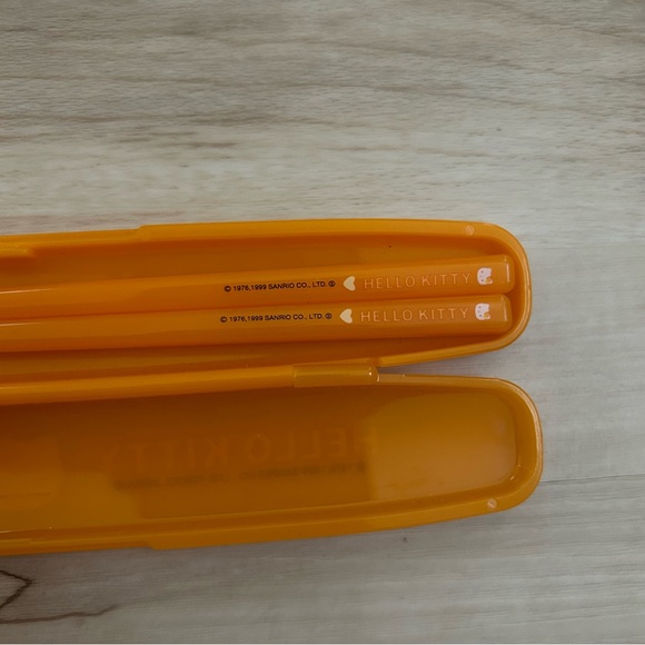 Hello Kitty Sanrio Chop Sticks Orange 1999 Rare HTF With Case - Picture 4 of 4